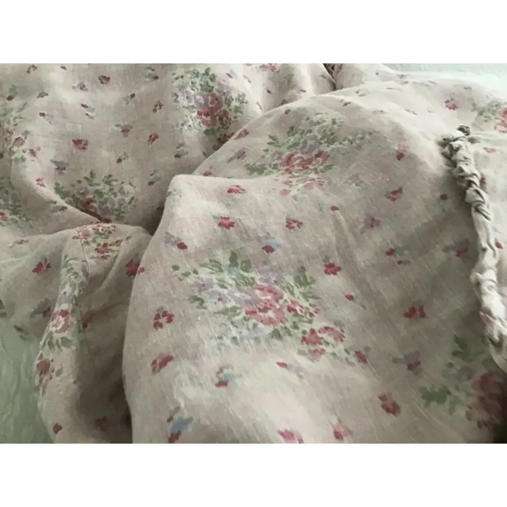 Rachel Ashwell Shabby Chic Couture Ditsy Lavender Linen Duvet KING roses RARE